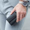 Portefeuille en cuir artificiel persan pour hommes en noir