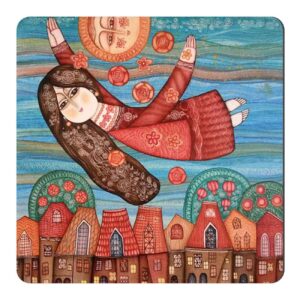 Persian Fridge Magnet with Traditional Design