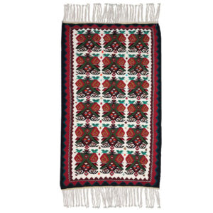 Tapis Kilim Persan authentique tissé à la main, géométrique rouge