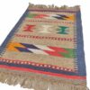 Tapis Kilim Persan en laine authentique tissé à la main à Shiraz, géométrique