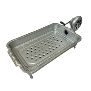 Gril à Charbon de Bois Portable Barbecue de Table avec Ventilateur Manuel – Idéal pour l’Extérieur