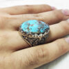 Bague en Argent Persan pour Homme avec Turquoise de Neyshabur