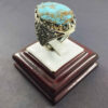 Bague en Argent Persan pour Homme avec Turquoise de Neyshabur