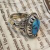 Bague Modèle Shokouh en Argent Persan avec Turquoise de Neyshabur pour Homme