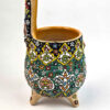 Sucrier Persan en Poterie Minakari Émaillé avec Motif Cerf