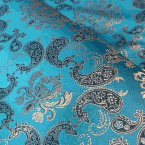 Tissu Termeh persan avec motif cachemire – Turquoise