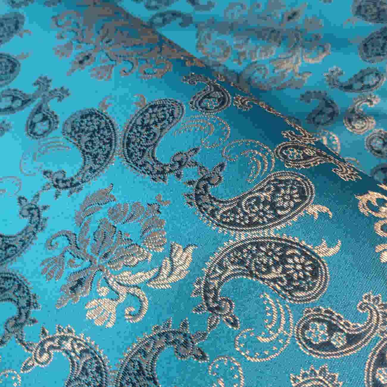 Tissu Termeh persan avec motif cachemire – Turquoise