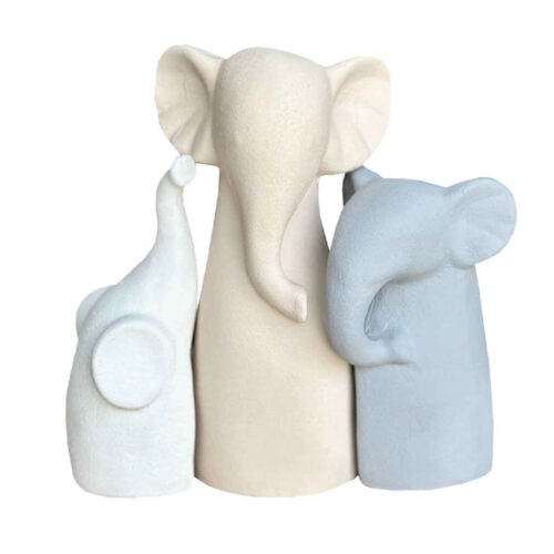 Ensemble de 3 figurines décoratives de famille d’éléphants – Pour votre espace de vie