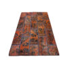 Tapis Persan Vintage Patchwork Noué à la Main Marron Foncé