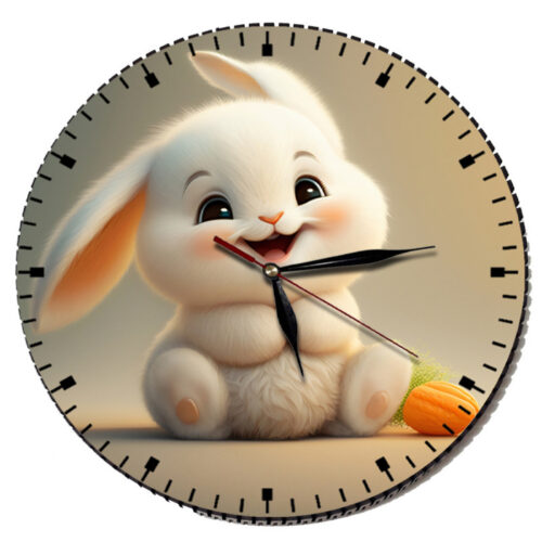Horloge Murale en Bois pour Chambre d’Enfant Modèle Lapin