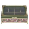 Boîte organisatrice en bois pour sachets de thé avec design floral