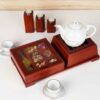 Boîte de Rangement pour Sachets de Thé en Bois avec Chauffe-Sachet