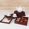 Boîte de Rangement pour Sachets de Thé en Bois avec Chauffe-Sachet