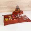 Boîte de Rangement pour Sachets de Thé en Bois avec Chauffe-Sachet