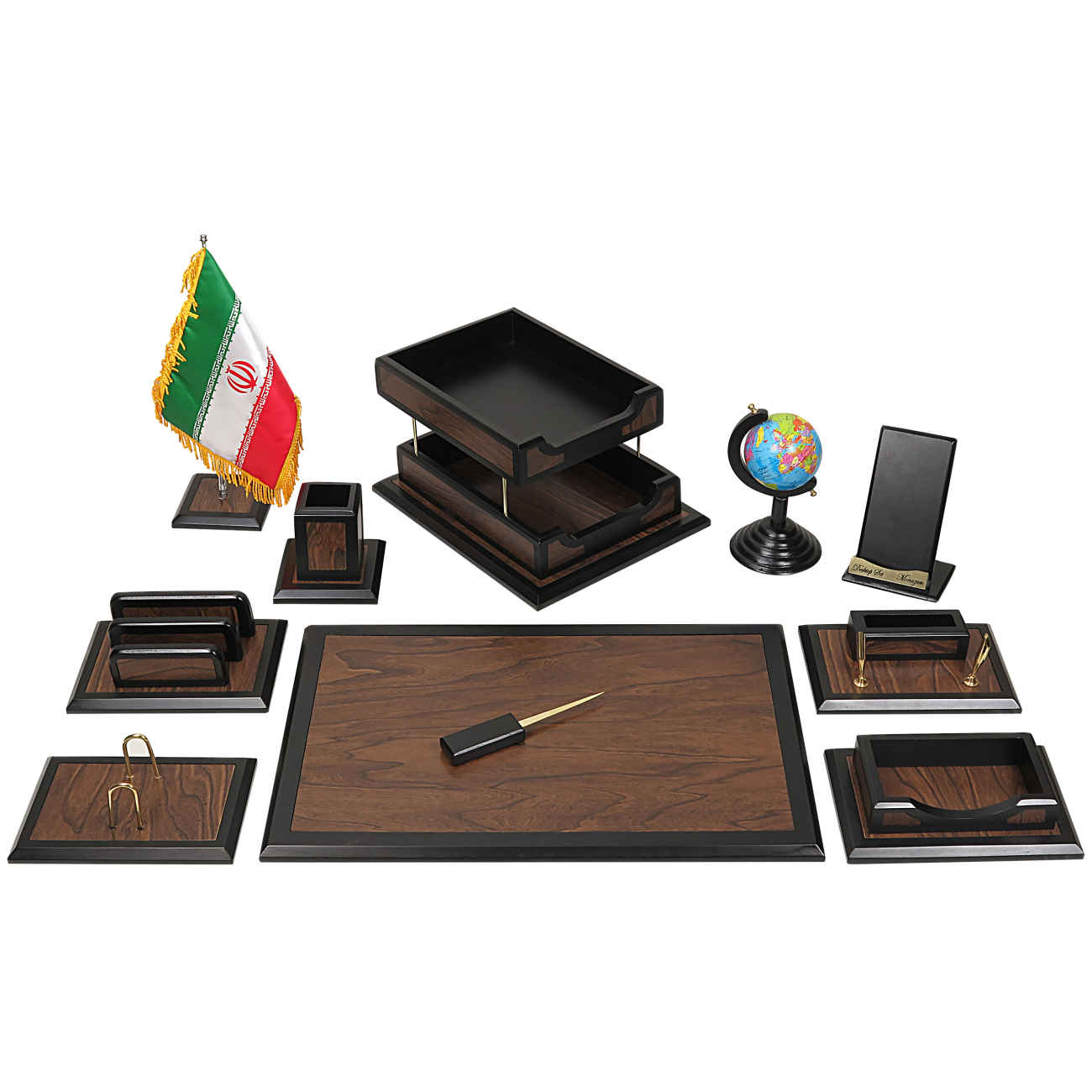 Accessoires organiseur de bureau en bois – 11 pièces