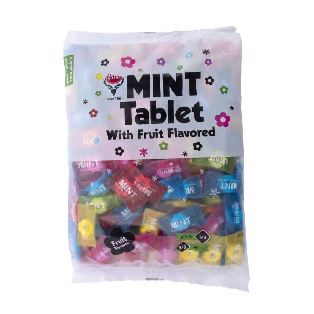 Bonbon menthe à la tablette avec design de fleurs Adrin – 500g