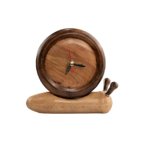 Horloge de Bureau Artisanale en Bois – Design Minimaliste