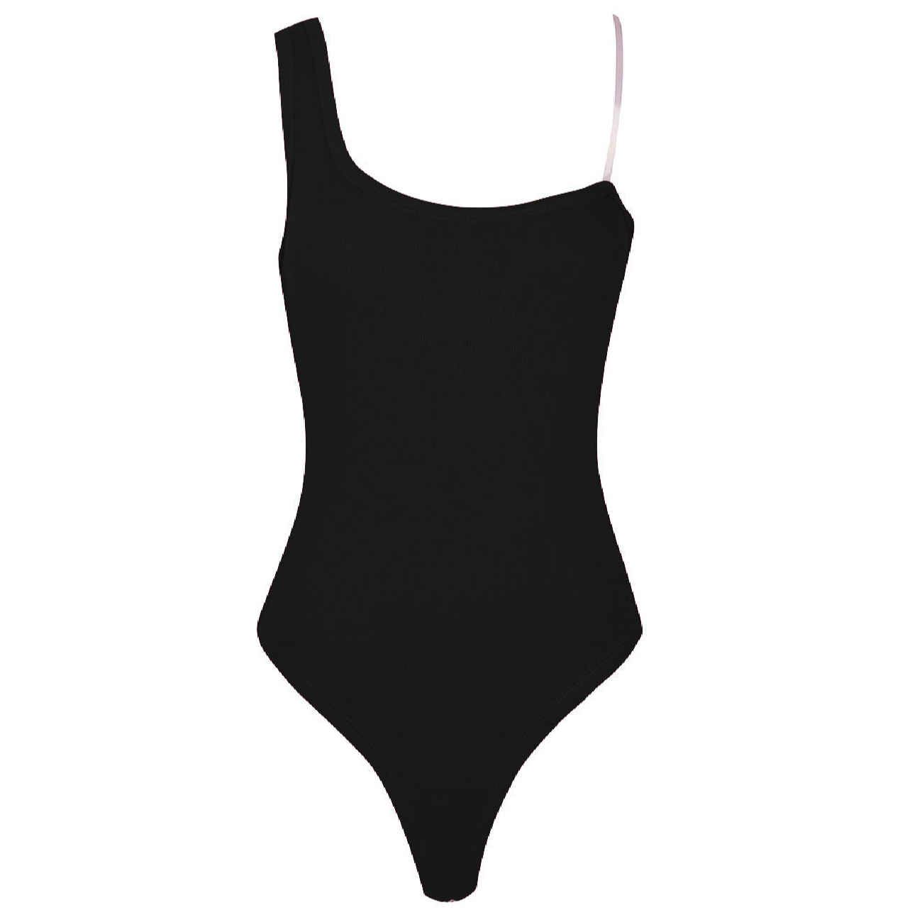 Bodysuit sans manches pour femmes en noir adapté pour des cérémonies