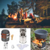 Feu de Camp pour Cuisine en Plein Air avec Vaisselle