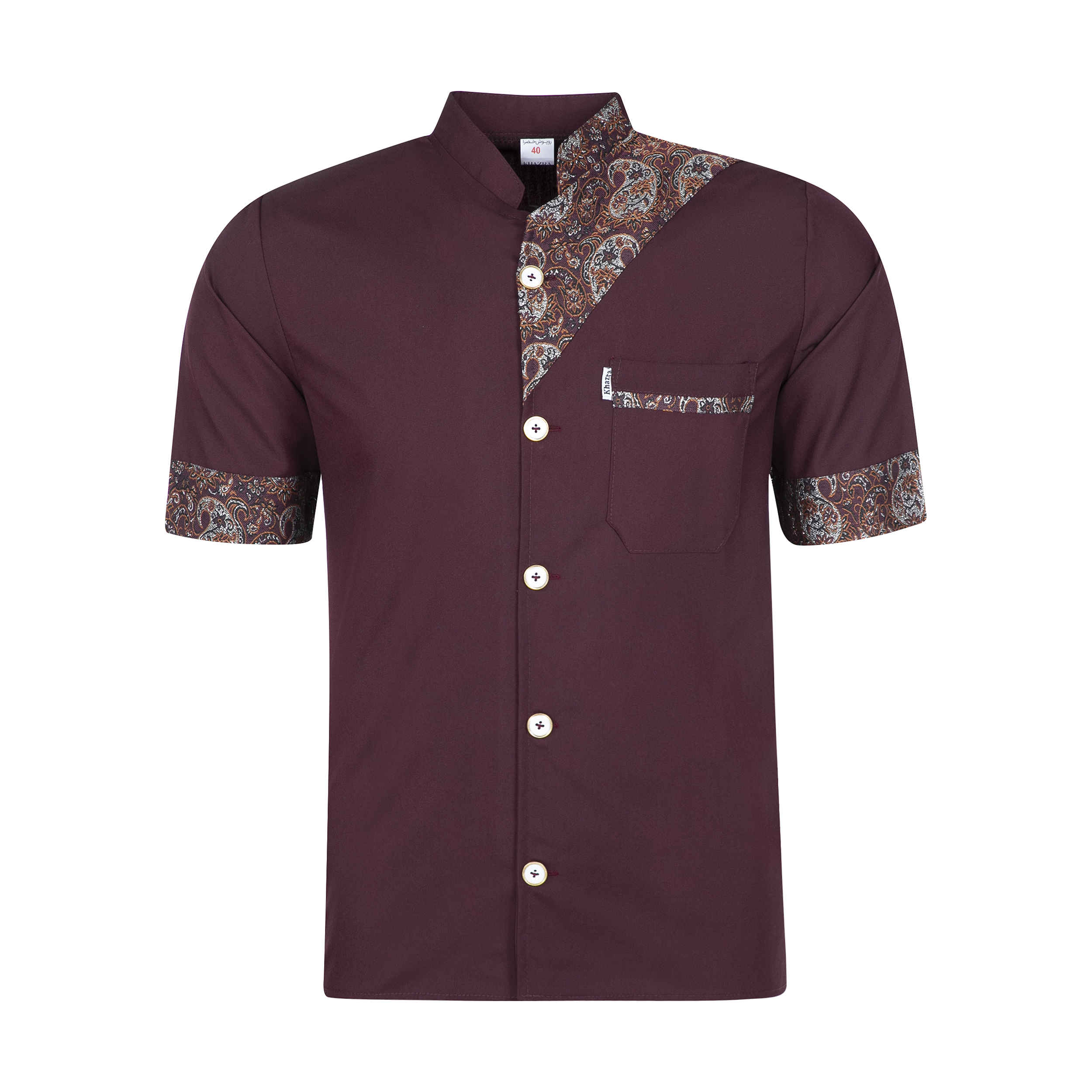 Veste de chef à manches courtes pour homme en cramoisi