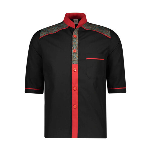 Veste de chef à manches courtes pour homme avec design Paisley
