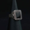 Bague en argent Classique pour homme avec pierre noire