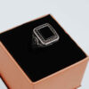 Bague en argent Classique pour homme avec pierre noire