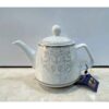 Théière de service en porcelaine classique avec design floral blanc