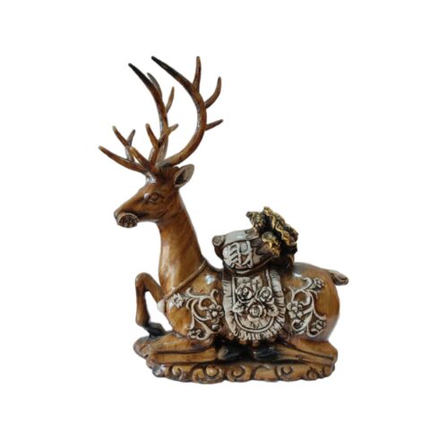 Figurine décorative de cerf assis – Décoration amusante pour la maison
