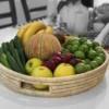 Panier en osier tissé à la main, style durable en crème