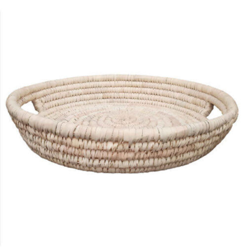 Panier en osier tissé à la main, style durable en crème