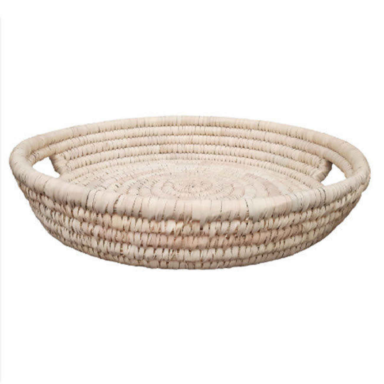 Panier en osier tissé à la main, style durable en crème