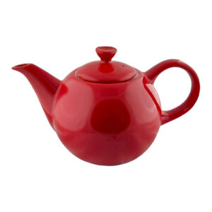 Théière de service en porcelaine élégante rouge