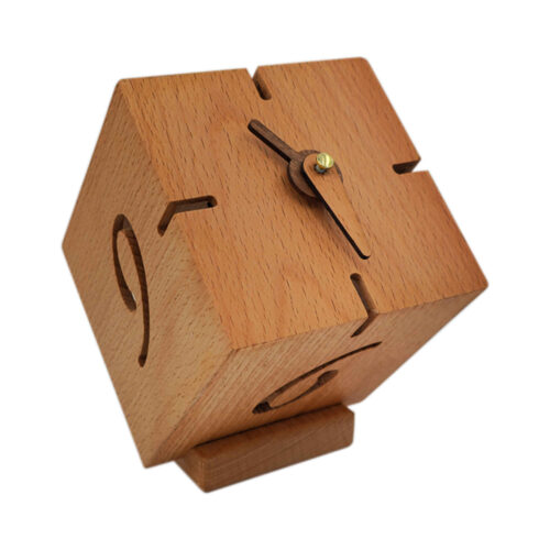 Horloge de Bureau Artisanale en Bois – Design Minimaliste