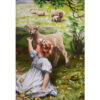 Hand-Knotted Persian Pictorial Rug from Tabriz The Joy of Spring by Arthur John Elsley