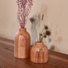 Vases miniatures en bois décoratifs, adaptés à une maison rustique ou moderne – Lot de 2.
