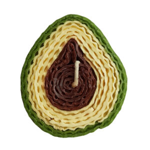 Bougie naturelle en cire d’abeille faite à la main avec design avocat