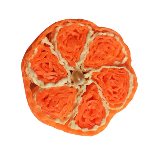 Bougie naturelle en cire d’abeille faite à la main avec design orange