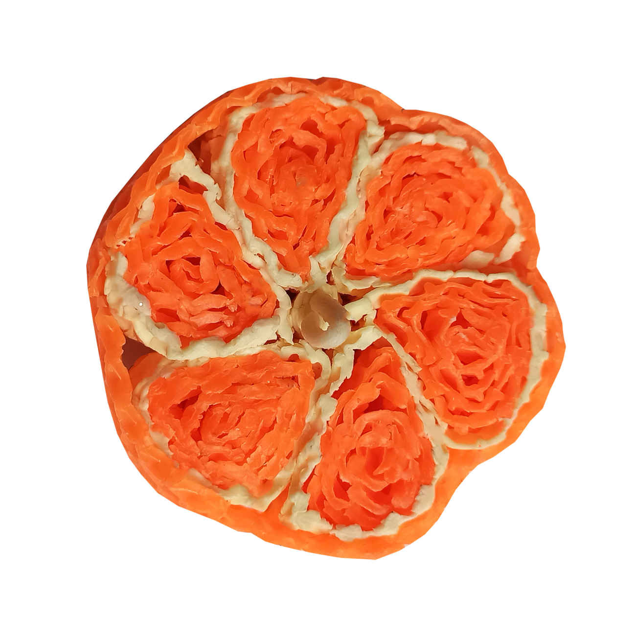 Bougie naturelle en cire d'abeille faite à la main avec design orange