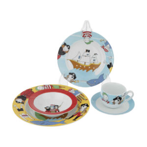 Service de repas iranien en céramique par Zariniran 5 pièces pour enfant – Design Pirate
