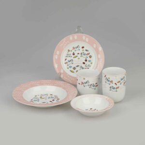 Service de repas iranien en céramique par Zariniran 5 pièces pour enfant – Design Petit Poney