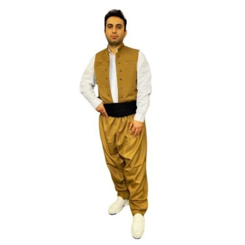 Vêtements Kurdes pour Hommes avec Gilet & Pishtwen – Maleki Beige