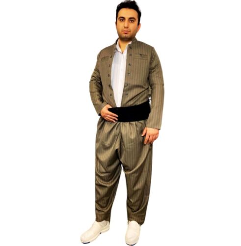 Vêtements Kurdes avec Pishtwen Rayé pour Hommes – BronzeKun Striped for Man – Bronze