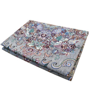 Grand tapis de sol intérieur de style persan avec design floral gris