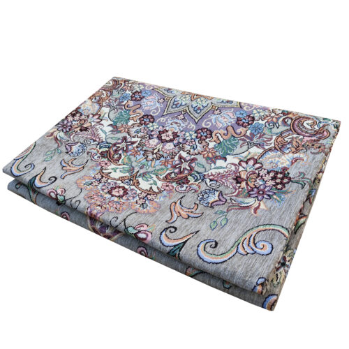 Grand tapis de sol intérieur de style persan avec design floral gris