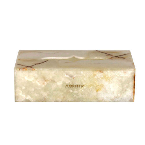 Boîte à mouchoirs en marbre naturel par X Products – Modèle X_H (Or mat)
