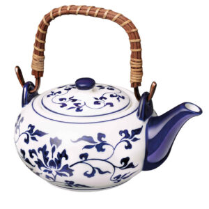 Théière de porcelaine de luxe pour occasions spéciales avec design de feuilles