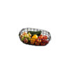 Panier à fruits en fil métallique avec base en bois
