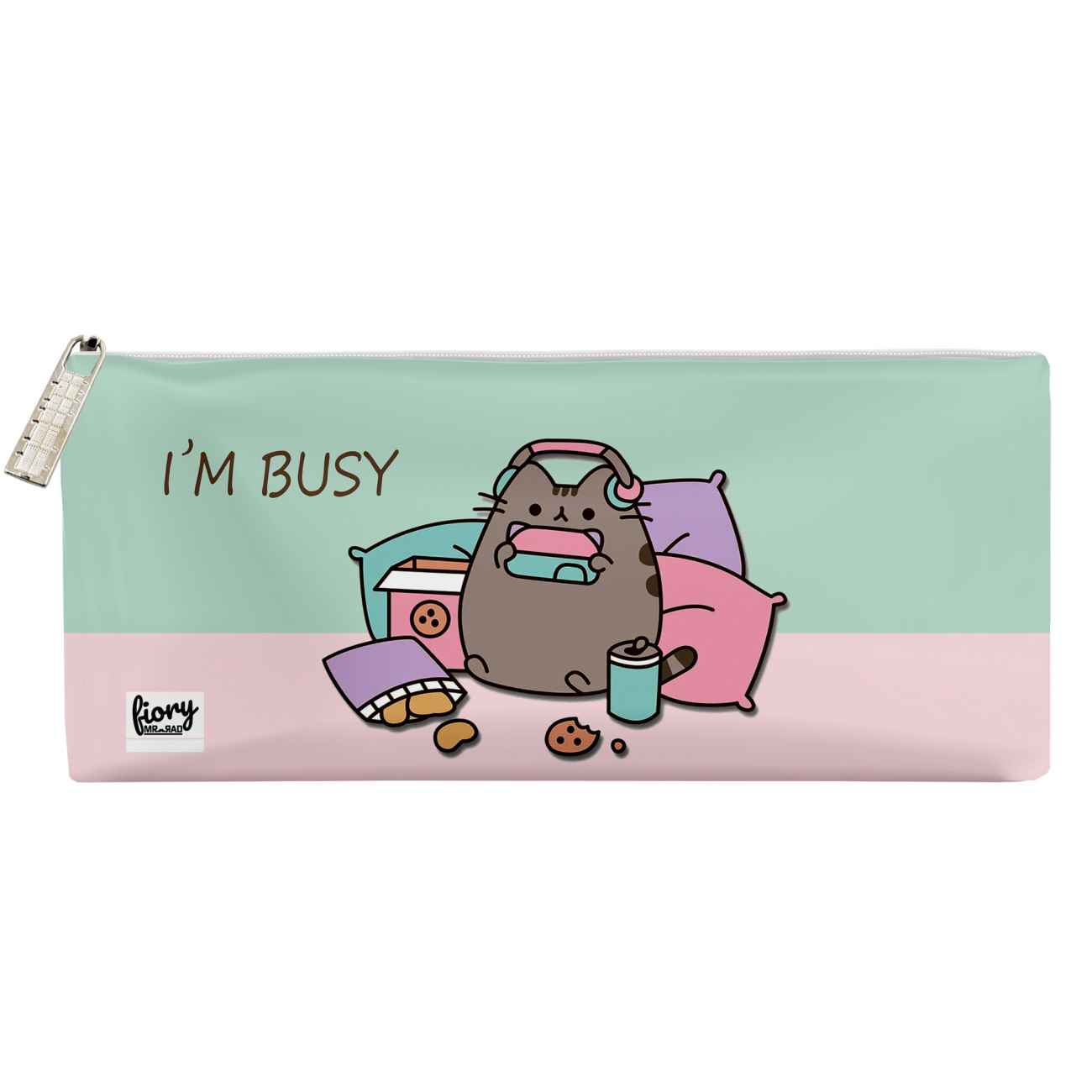 Trousse à crayons avec fermeture éclair en design félin mignon par M. Rad pour fournitures scolaires et de bureau