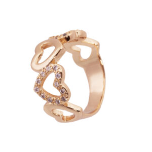 Bague en laiton pour femmes avec design en cœur